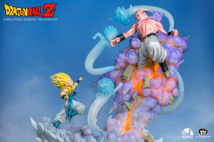 Statua in resina con licenza ufficiale di Dragon Ball Z: Gotenks contro Majin Buu