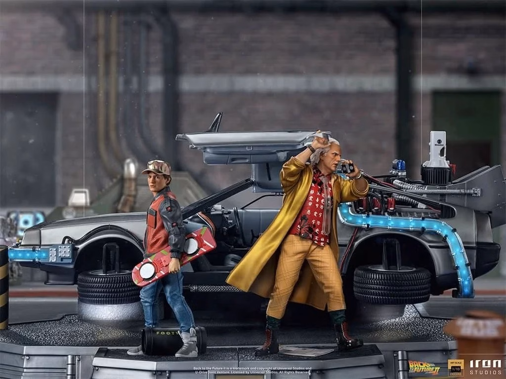 Back to the Future Part II Iron Studio DeLorean Full Set Deluxe - Imagen 2