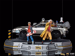 Back to the Future Part II Iron Studio DeLorean Full Set Deluxe