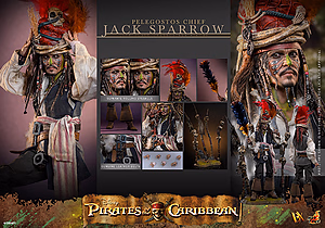 Pirates of the Caribbean Dead Mans Chest Hot Toys Pelegostos Chief Jack Sparrow